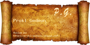 Prokl Gedeon névjegykártya